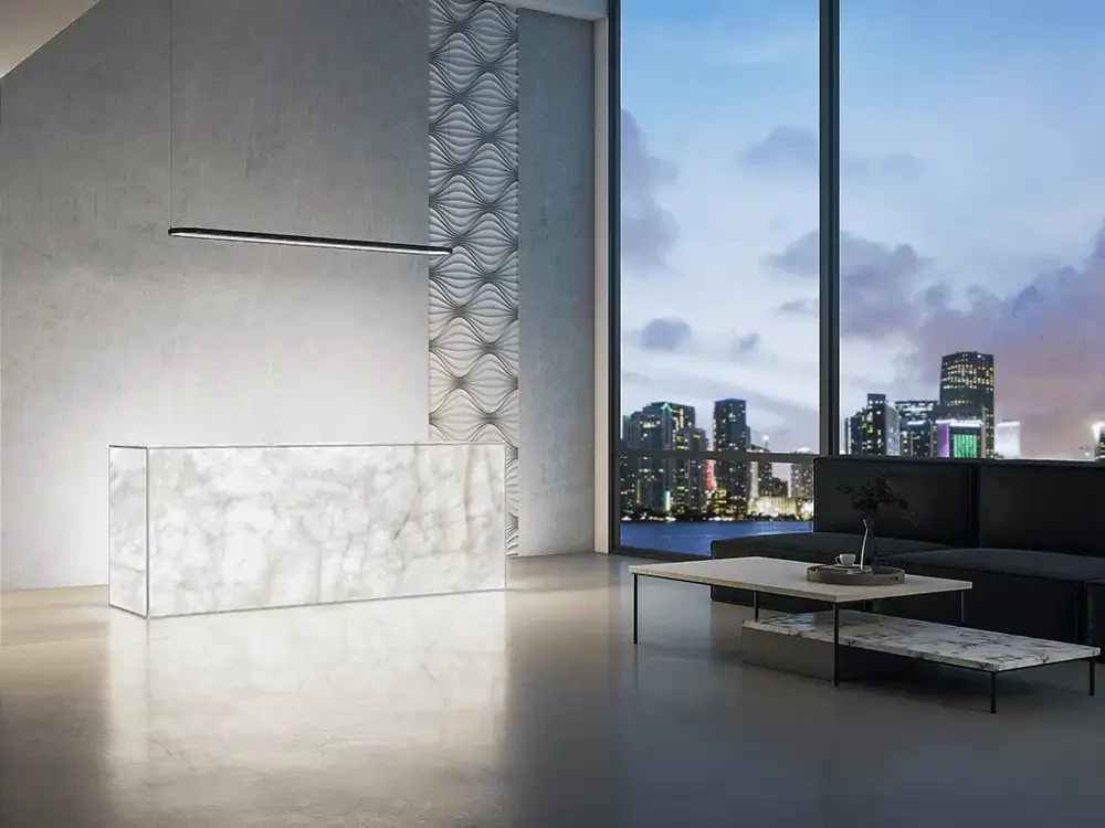 Natural Quartz Antolini®: pietra naturale retroilluminabile per scenografie di luce nell’interior design