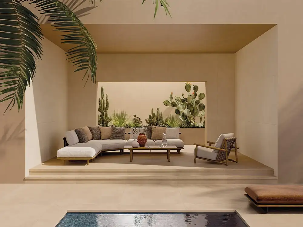 Trevi Cross e CottoMilano: Ceramiche Keope reinterpreta travertino e cotto per il surface design contemporaneo